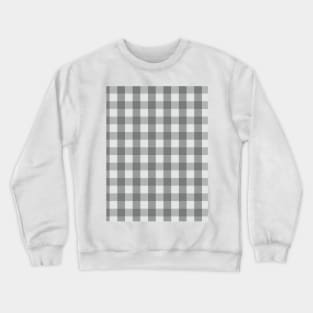 Classic Gingham Fabric Checkered Retro Pattern Grey Crewneck Sweatshirt